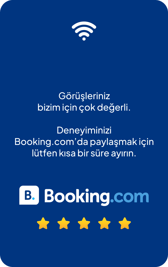 Booking.com değerlendirme kartı arka yüz