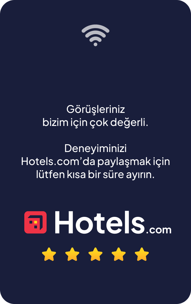 Hotels.com değerlendirme kartı arka yüz