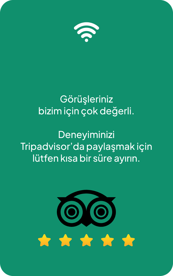Tripadvisor değerlendirme kartı arka yüz