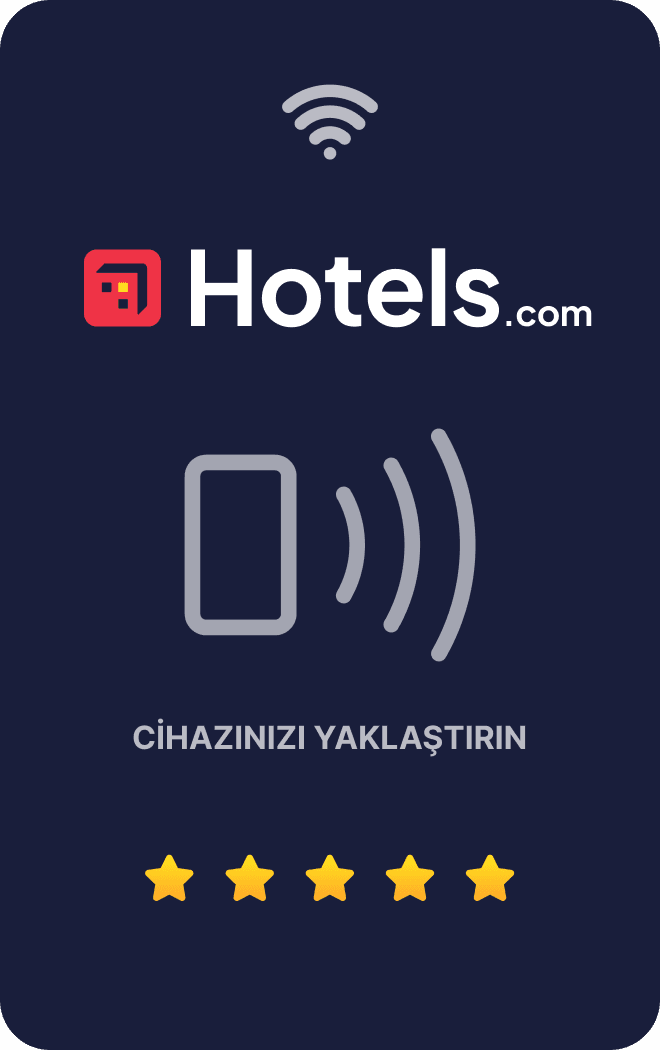 Hotels.com değerlendirme kartı ön yüz